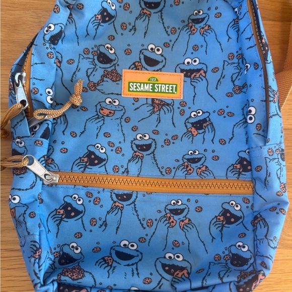 Cookie Monster Mini Backpack 11” Sesame Street Blue 2022 Like New - Picture 3 of 9